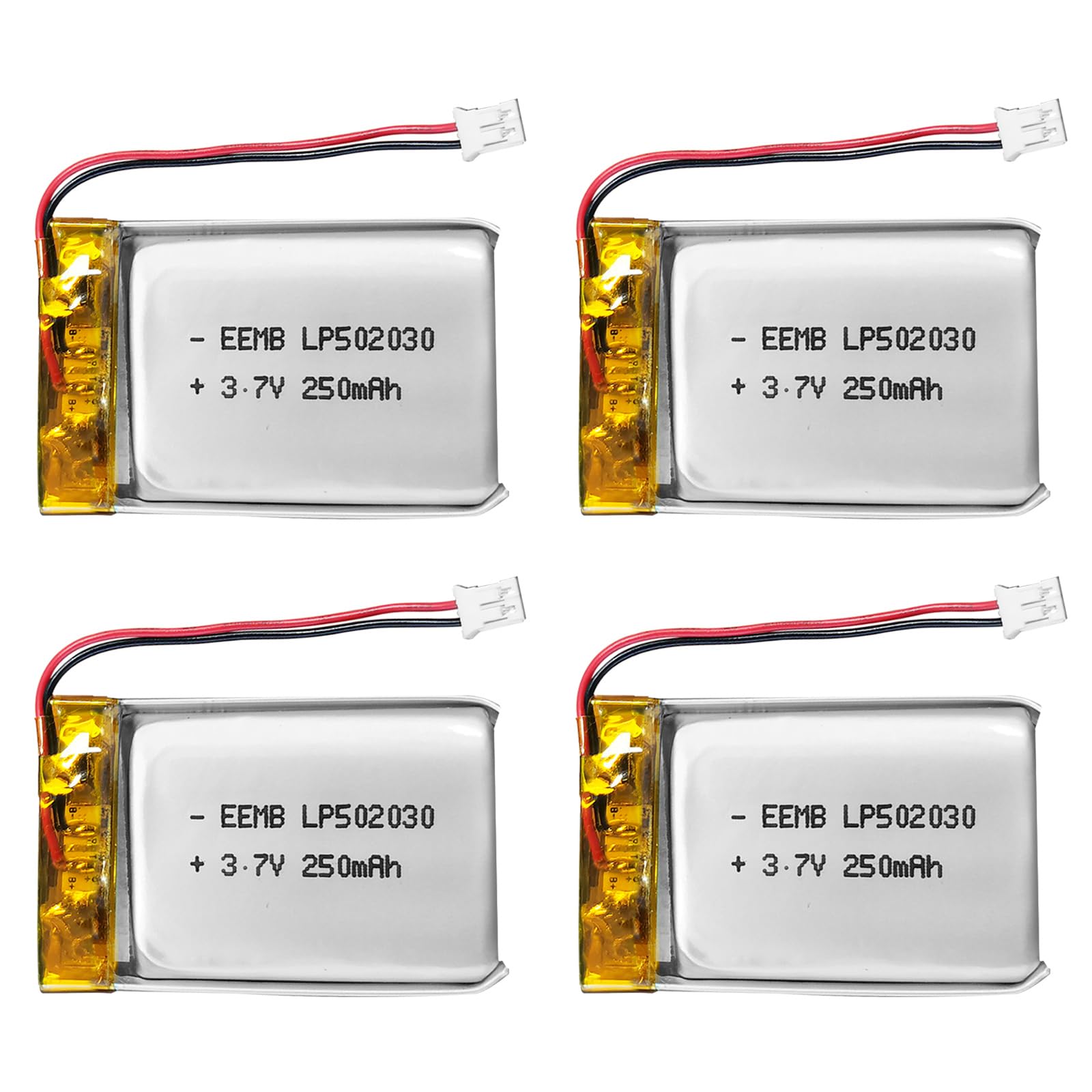 EEMB Lithium Polymer battery 3.7V 250mAh 502030 Lipo Rechargeable Battery Pack with wire JST Connector for VXI Blue Parrott and MP3 MP4 Speaker-confirm device & connector polarity before purchase(4)