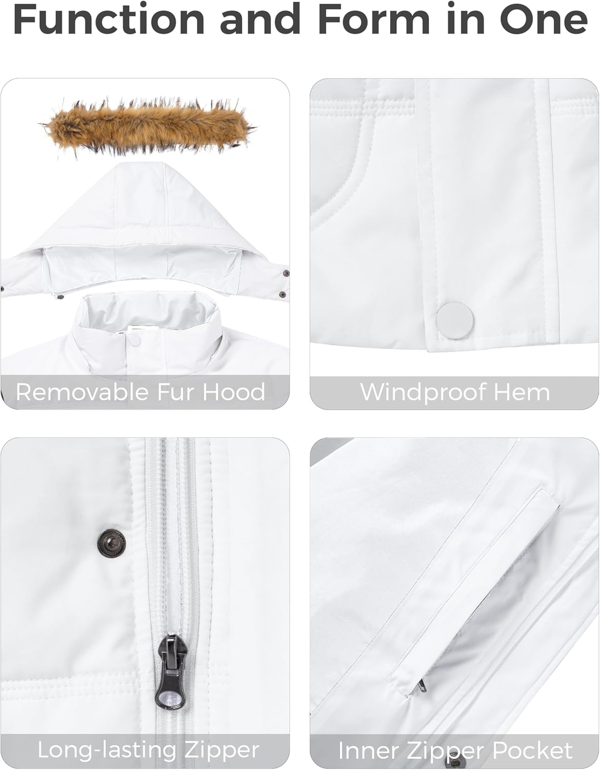 Wantdo Men's Winter Puffer Coat Casual Fur Hooded Warm Outwear Jacket - Image 5