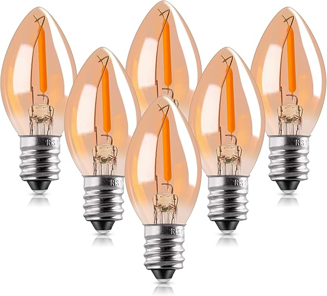 Genixgreen led Bulbs e14 Small Screw Bulbs 0.5w , 50lm, 5-10W Incandescent Equivalent, Vintage Filament SES E14 LED Bulbs, 2200k Ultra Warm White, Not Dimmable, Pack of 6