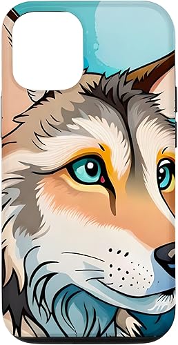 Funda de lobo de acuarela de dibujos animados para iPhone 1212 Pro