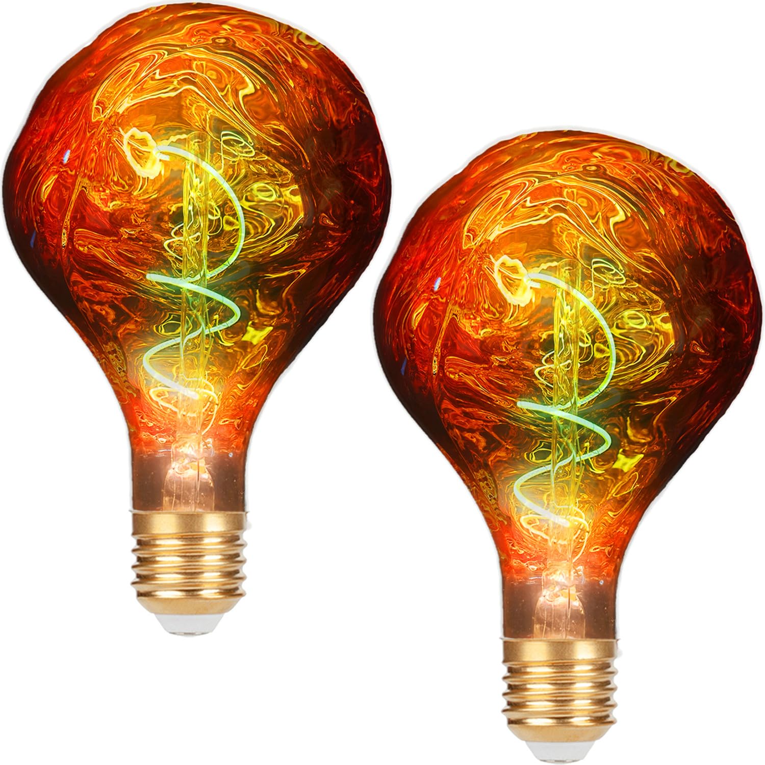 Vanpus LED Bulb 5W 1800K E27 Handcrafted Rose-Gold Plated Bulb Shell, CRI > 90, UV-Free, Flicker-Free, 20,000-Hour Ultra-Long Lifespan, Decorative LED Light for Personalized Style, 2-Pack