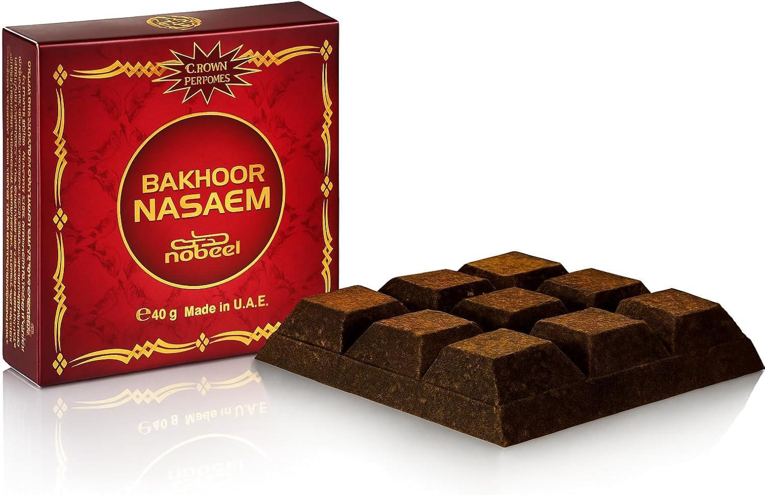 Nabeel Nasaem Oudh Bakhoor Incense Bricks 1 x 40g – Rich Arabic Home Fragrance Made in UAE, Long-Lasting Oriental Scent