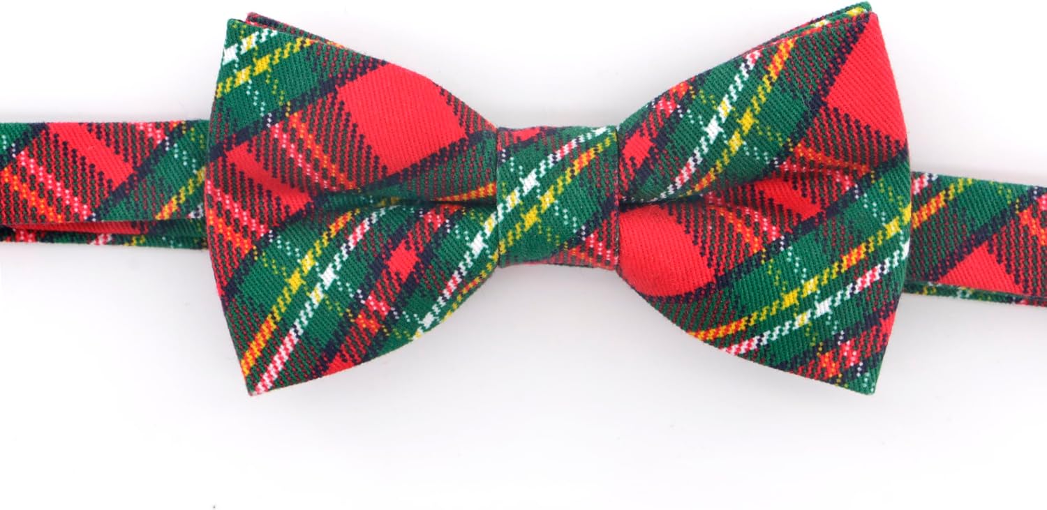 OCIA Cotton Festival Pattern Printed Bow Tie Adjustable Pre-tied Bowtie for Mens