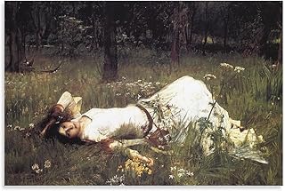 shefei John William Waterhouse Ophelia Wall Art Picture Painting Poster Canvas Print Posters Artworks Bedroom Living Room Decor 08x12inch(20x30cm)