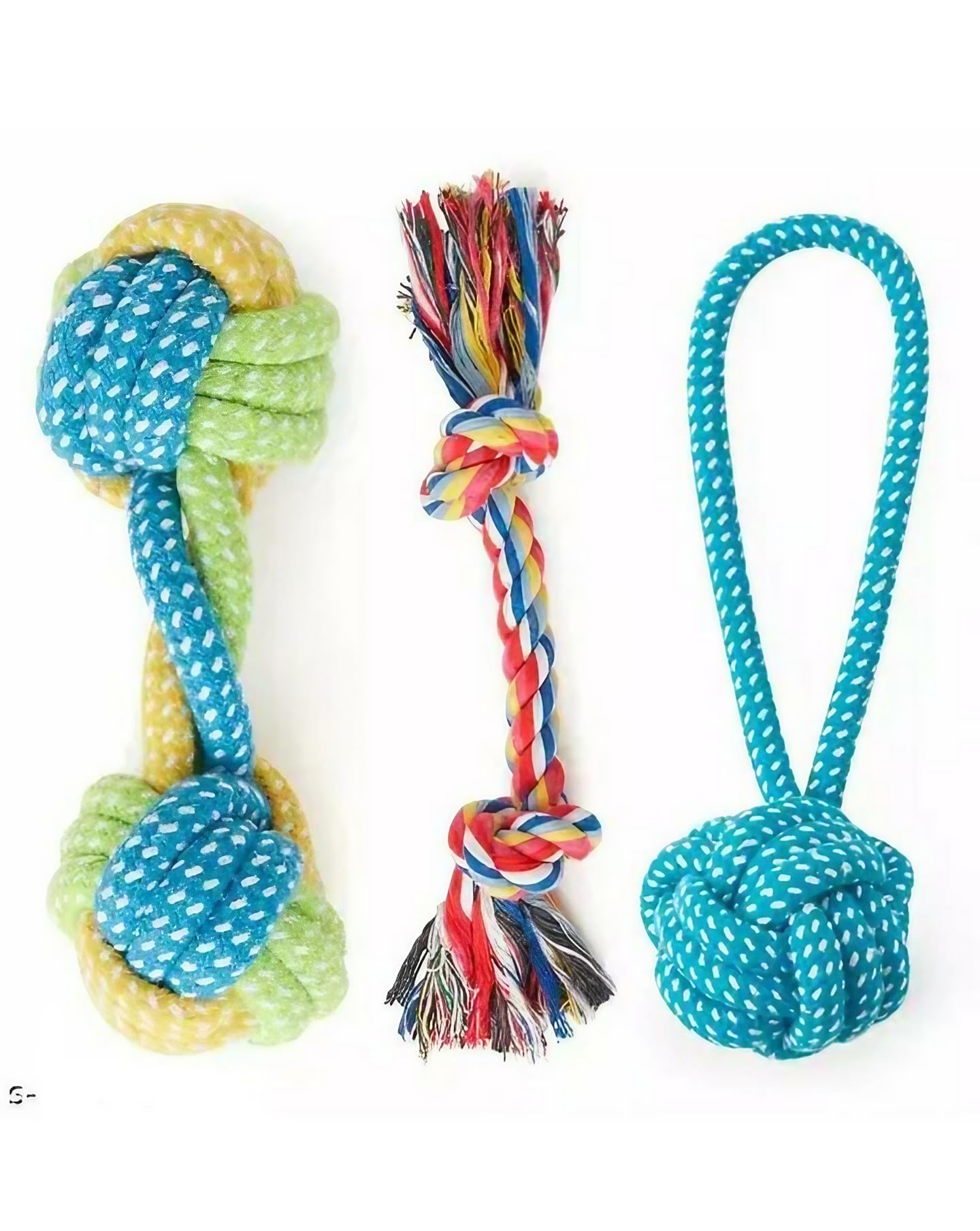 Dog Chew Toys Set with Rope Dumbbell, Rope with Knots, Rope Ball, Chew Pet Toys for Pet Dental Care, Training, Exercise for All Range of Age of Pets (B0DD4677HY) Amazon Price History, Amazon Price Tracker