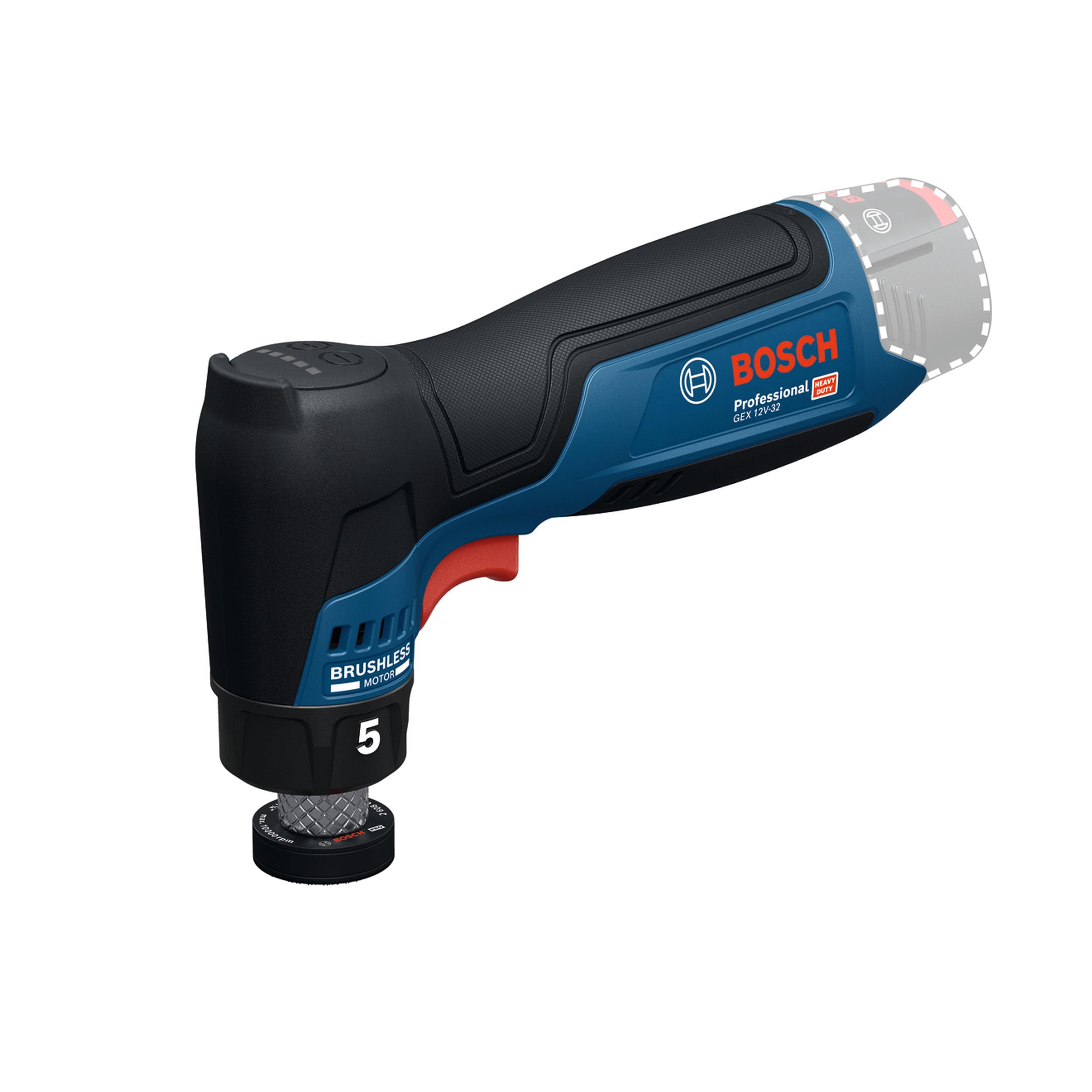 Bosch PRO 12V System Akumulatorowa szlifierka mimośrodowa GEX 12V-32 (talerz oporowy 32 mm z mocowaniem na rzepy, talerz oporowy 32 mm z mocowaniem na klej)