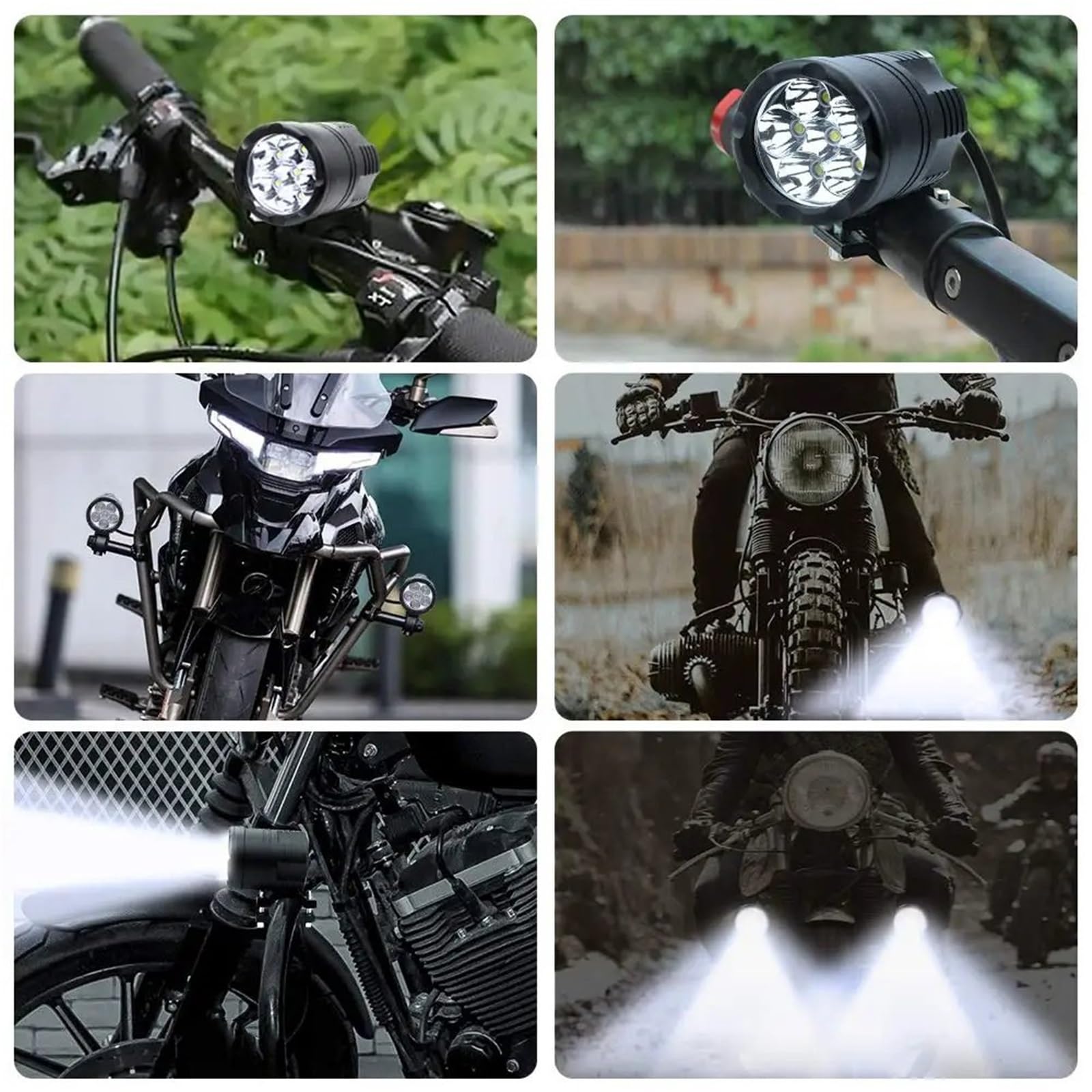 Moto Faro Fanale Lampada da assemblaggio per Moto a LED ausiliaria Universale per, Faro a per 60 W