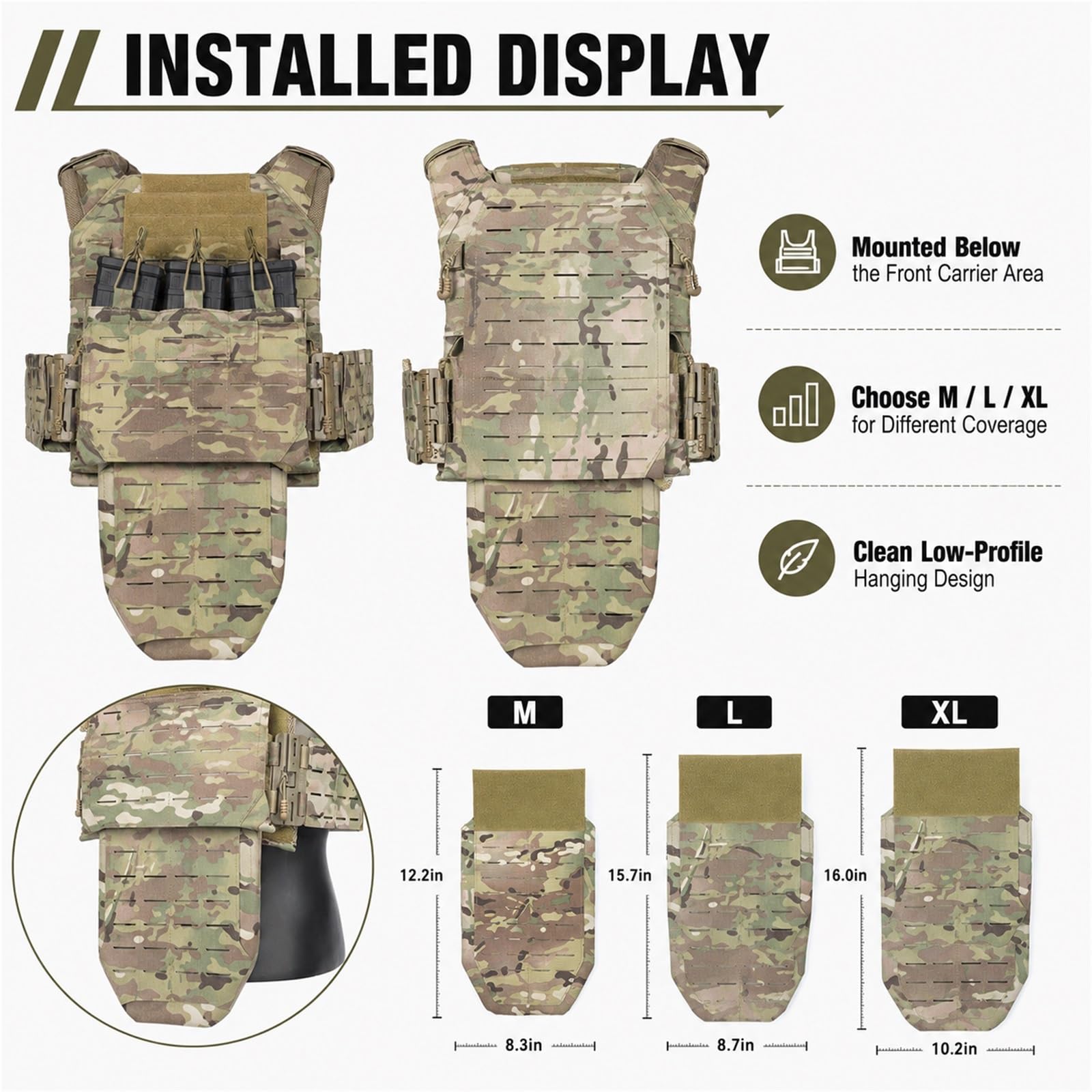 Protezione Tattica Inguinale con Pannello Frontale MOLLE e Imbottitura