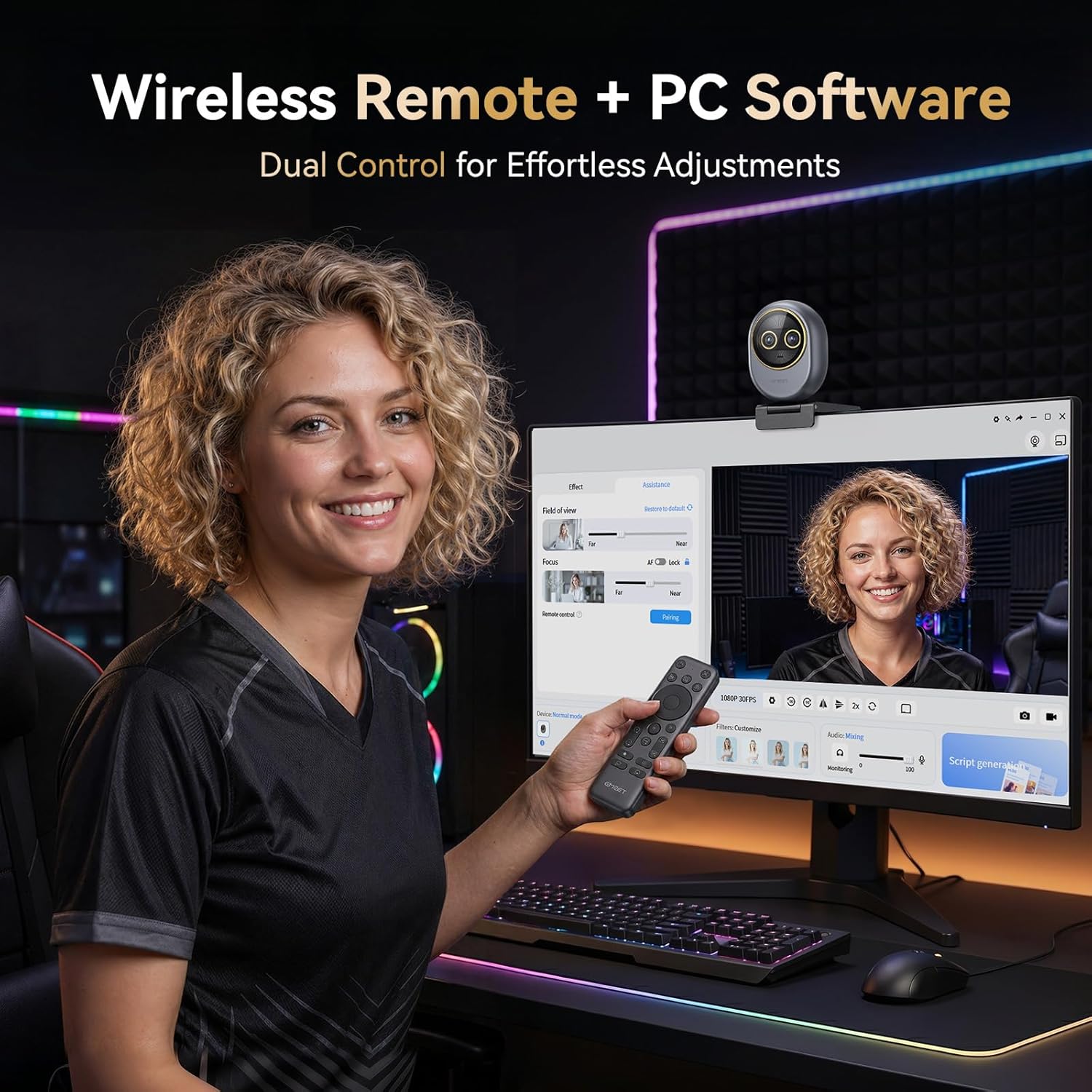EMEET Piko Dual-Camera 4K Webcam for Streaming, Wide-Angle & Telephoto Cameras, Max 11X Hybrid Zoom, 0.2s Autofocus, Remote Control, 3 Mics, Panda Privacy Cover, USB C-C&C-A, for Streaming/Work/Study 7 71fdt 8fORL. AC SL1500
