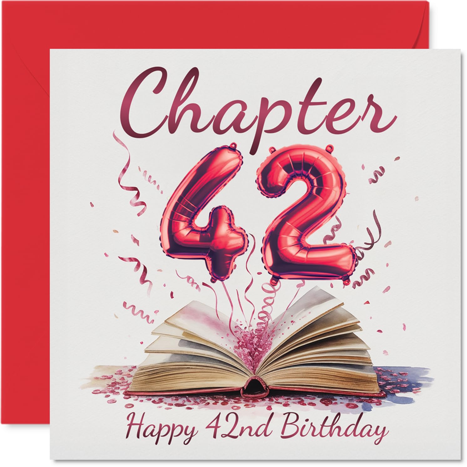 42nd Birthday Cards for Women Men - Start of Another Chapter - Happy Birthday Card for 42 Year Old Woman Man Friend Nephew Neighbour Auntie, 145mm Bday Greeting Cards