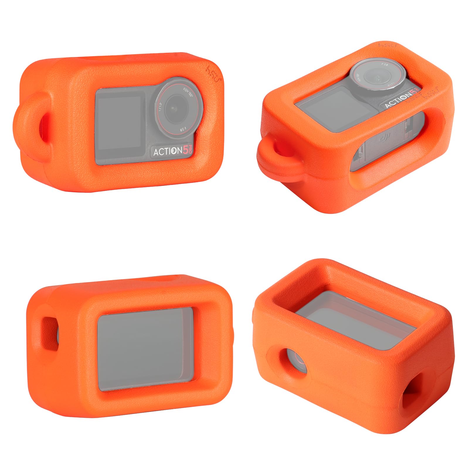 HSU Funda flotante para Osmo Action 5 Pro, accesorio de carcasa flotante para Osmo Action 4/3, deportes acuáticos, surf, natación, buceo, color naranja