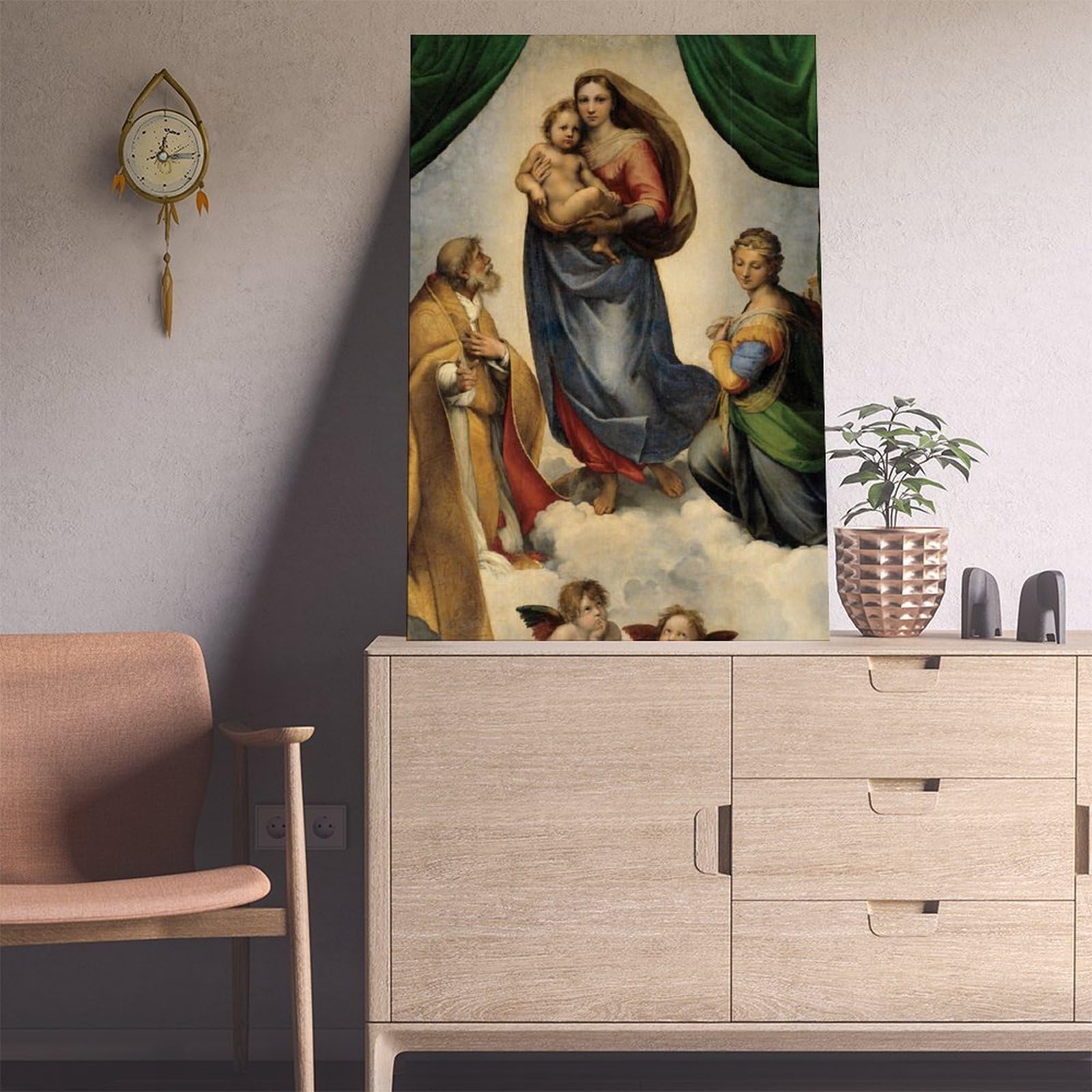 WCYB Raffaello Sanzio Poster "The Sistine Madonna" von Raffaello Sanzio, Kunstdruck, Rahmen, 40,6 x 61 cm (L x B)