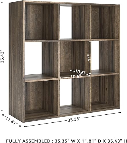 Miniatura 272 de Signature Design by Ashley Paxberry Coastal - Organizador de almacenamiento o librero moderno de 6 cubos, color blanqueado, diseño costero