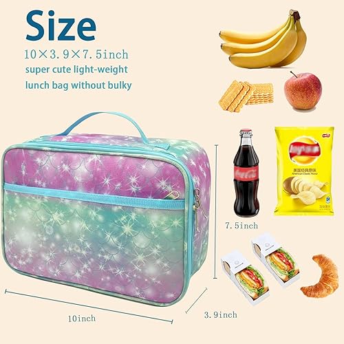 Miniatura 4 de Kulle Lonchera aislada, lonchera para niños y niñas, bolsa suave duradera y bolsa de almuerzo congelable, bolsa de almuerzo reutilizable para niños,