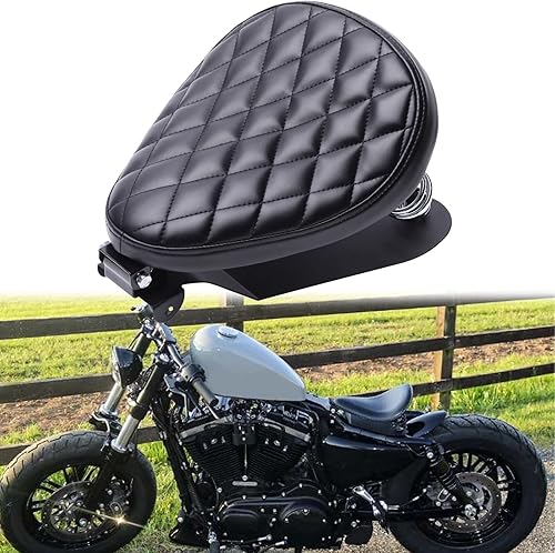 Miniatura 3 de Asiento individual para motocicleta con resorte y base, compatible con Harley Sportster Iron 883 Chopper Bobber Honda Shadow Rebel