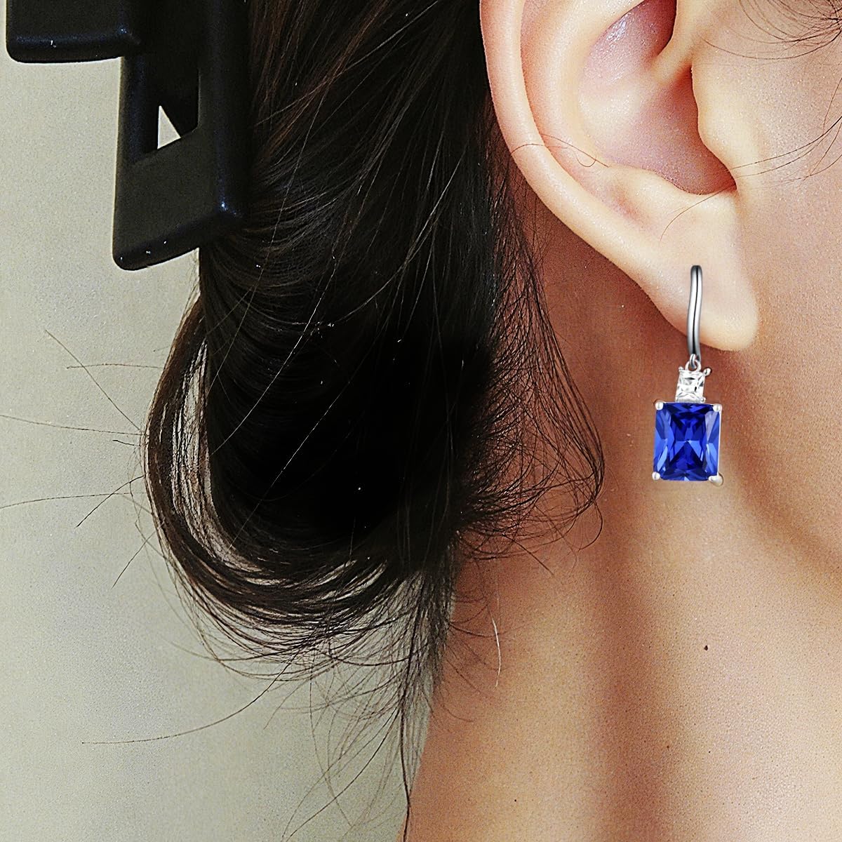 Sterling Silver Birthstone Earring For Woman -Dangle Earrings Jewelry Birthday Gifts for Women,Girlfriend,Wife,Mom - Graduation, Friendship,Birthday, Anniversary - Image 5