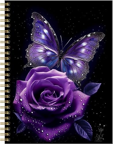 Miniatura 1 de Cuaderno de espiral para mujer, lindos cuadernos A5 con rayas universitarias de 6 x 8.4 pulgadas, 120 páginas rayadas con papel grueso de alta