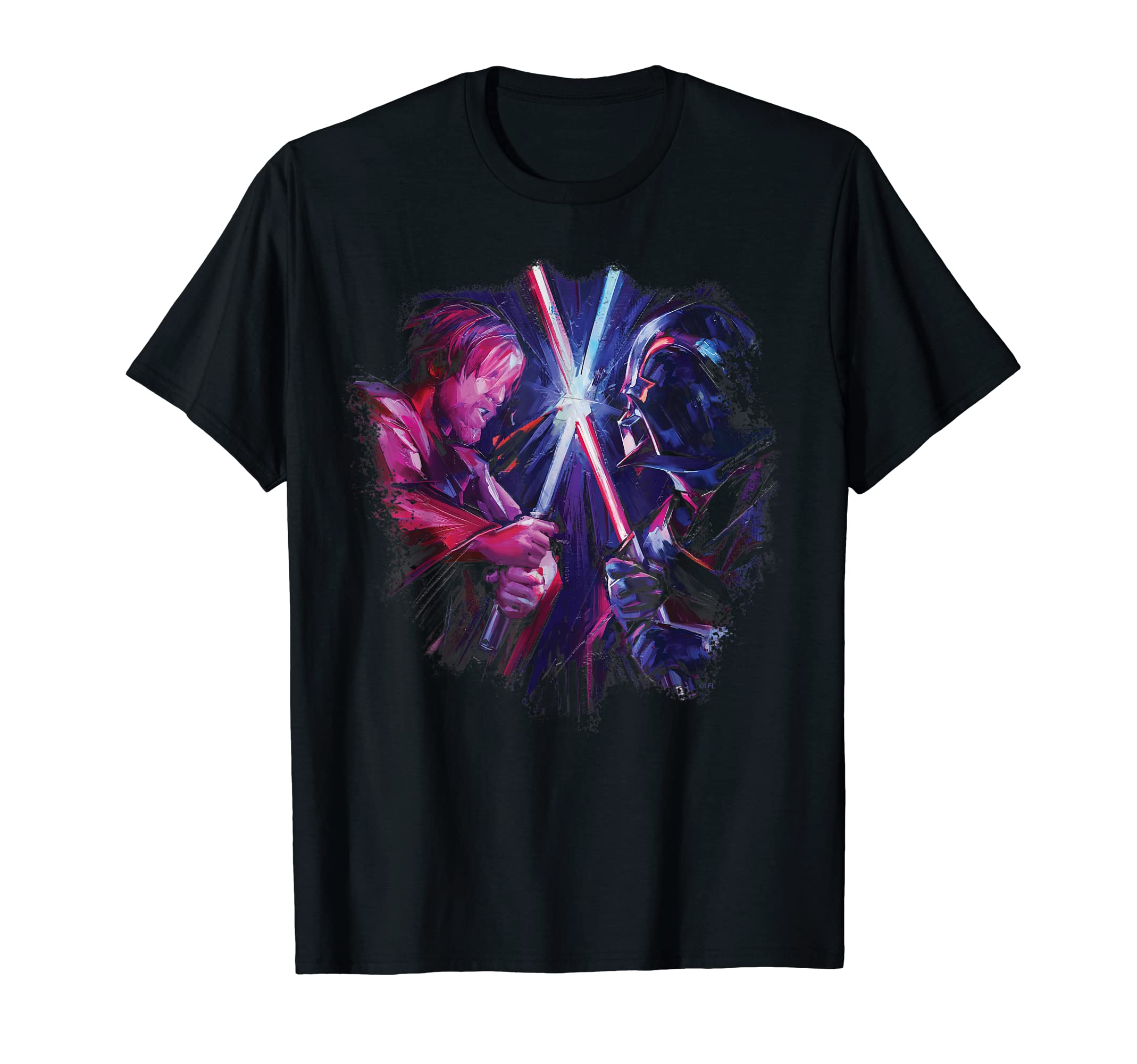Star WarsObi-Wan Kenobi Darth Vader Duel Painted T-ShirtOEKO-TEX STANDARD 100