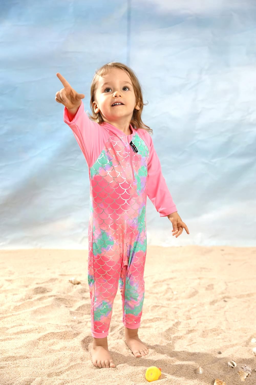 weVSwe Baby Girl Toddler Rash Guard Swimsuit Sun Protection Beachwear Zipper Bathing Suit 0-3 Years - Image 2
