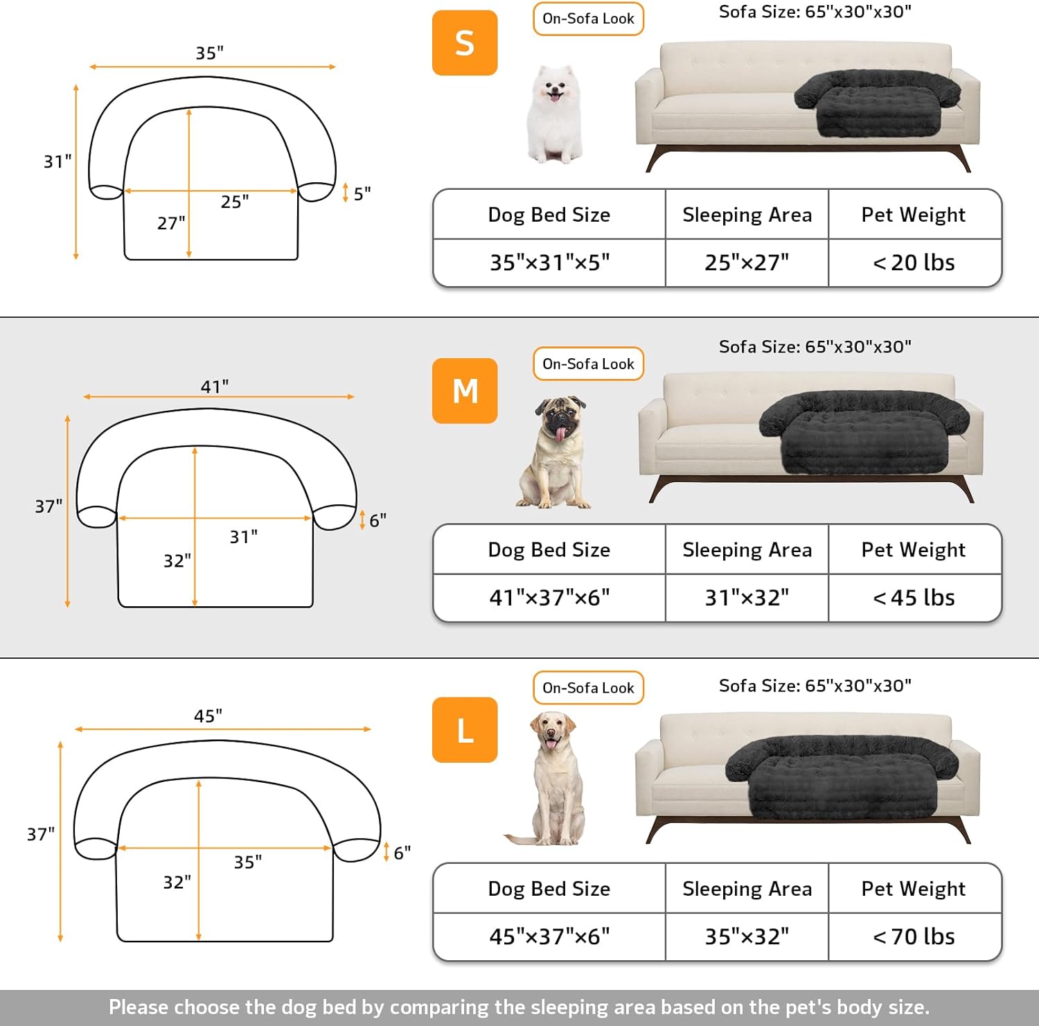 GGIB Dog Couch Cover Calming Plush Dog Bed Mat for Furniture Sofa Protector Washable Removable Cover for Large Medium Small Dogs and Cats Black M