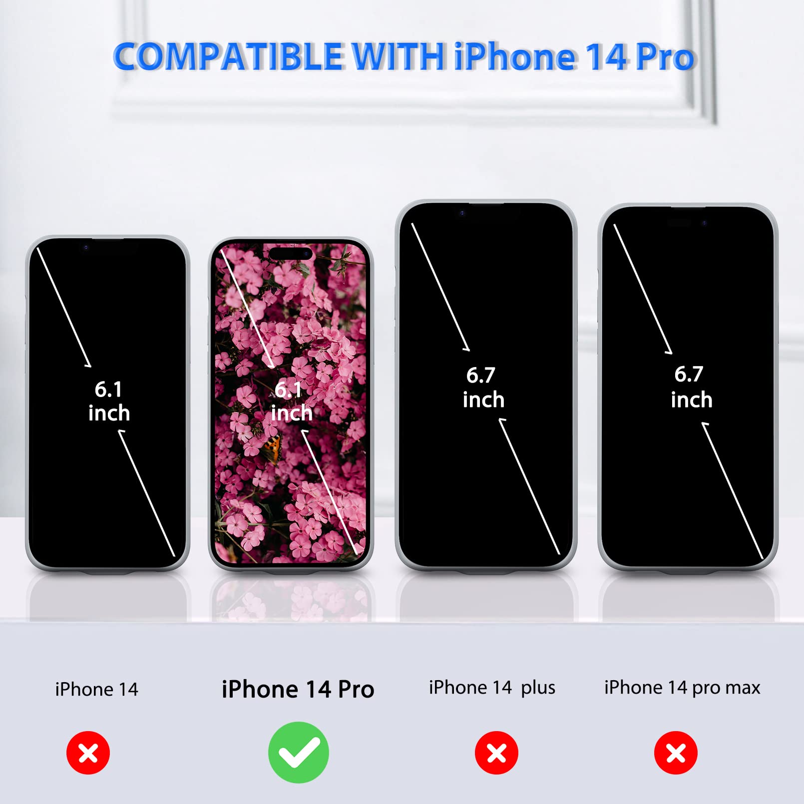 Cover Batteria per iPhone 14 Pro, [6000mAh] Custodia Protettiva Per Caricabatterie Portatile, Batteria Ricaricabile Intelligente Estesa per iPhone 14 Pro (6,1 pollici) (Rosa)