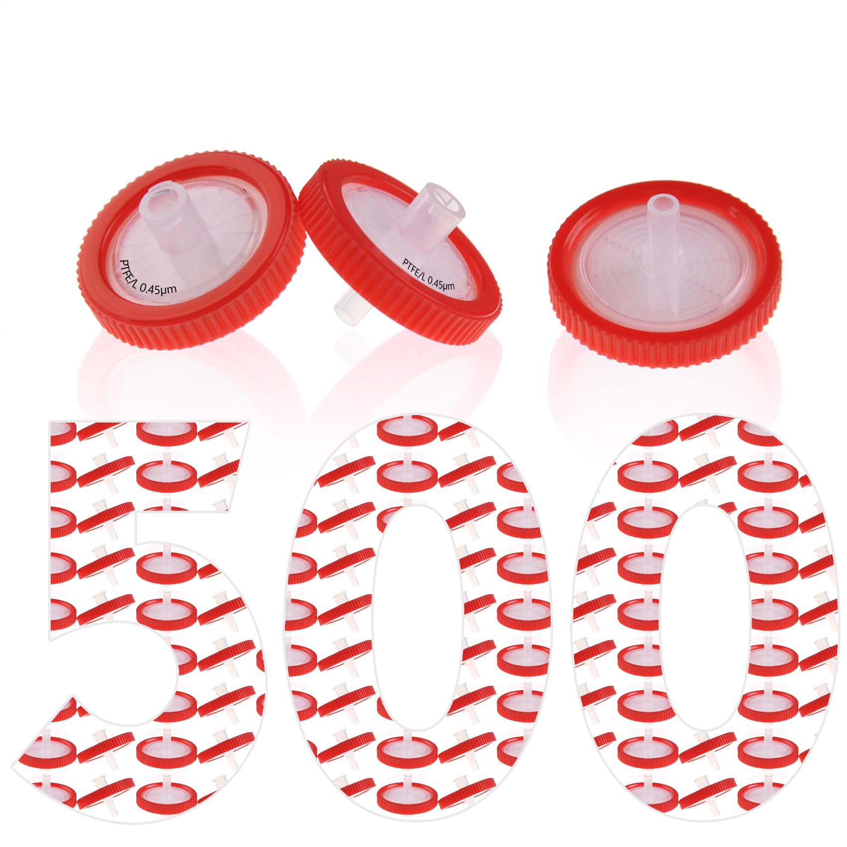 500 pz/sacchetto PTFE filtro per siringhe idrofili 0,45 μm, diametro membrana 25 mm, filtro iniettabile da laboratorio, HPLC e GC