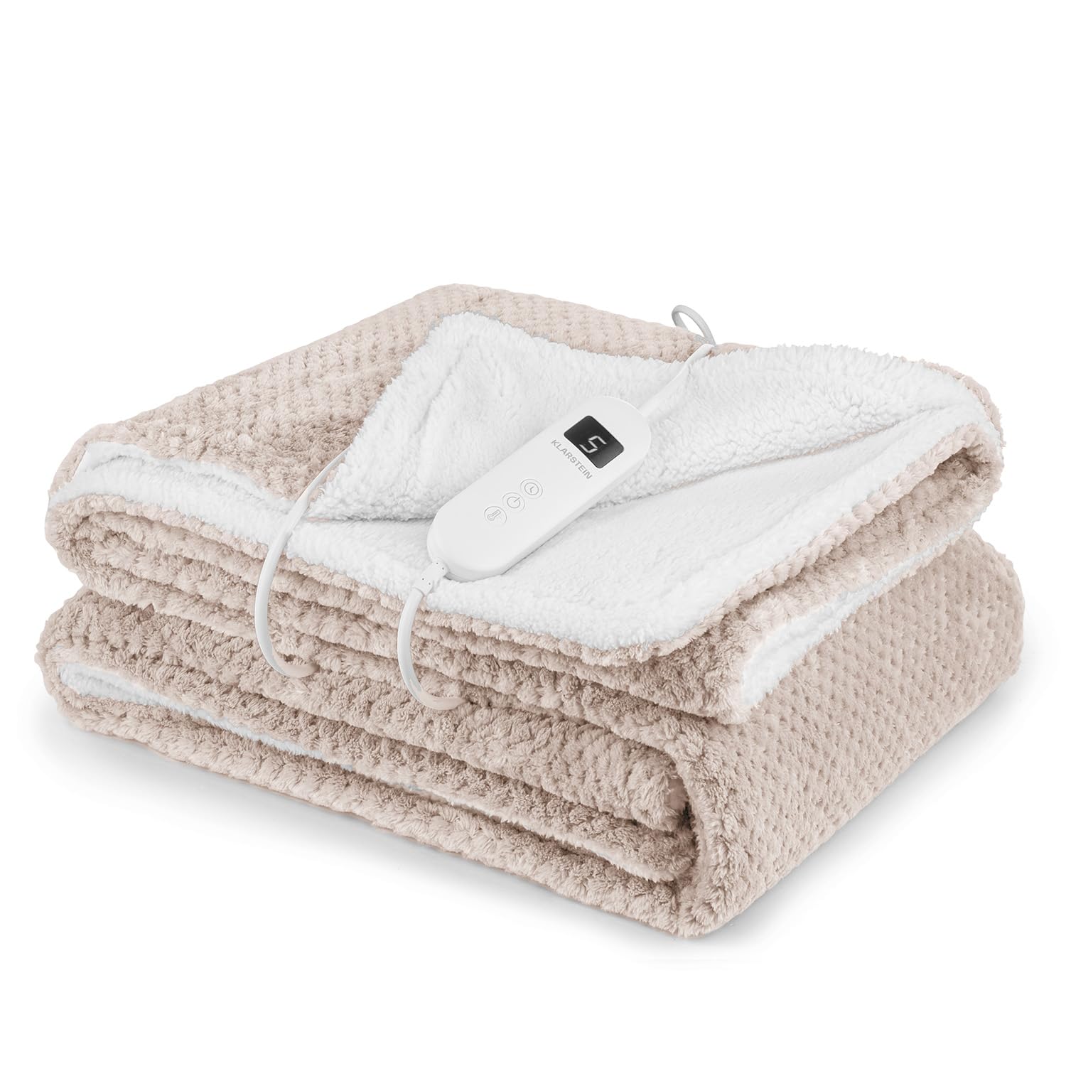 Klarstein Manta Electrica XL, Manta Termica para Cama y Sofá 180x130 cm, Manta Eléctrica Lumbar, 9 Temperaturas, Temporizadores Apagado, Esterilla Electrica para Camas Grandes