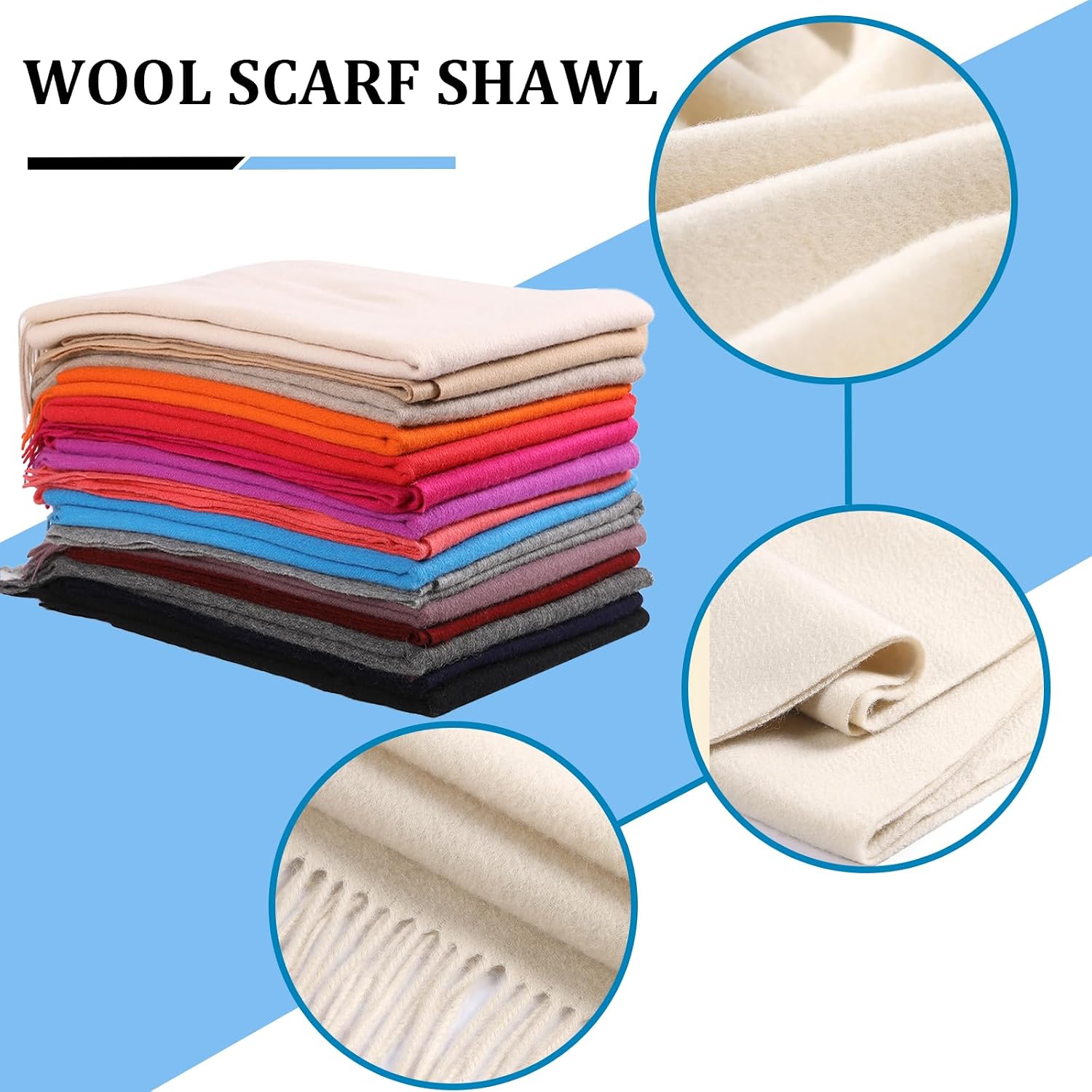 Winter Scarf for Women, Thick Elegant Wool Wrap Shawl