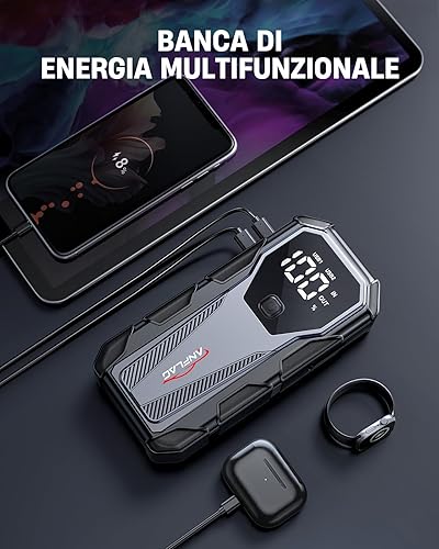 Miniatura 6 de Batería de arranque de coche 7000A de 12 V, caja de salto portátil de 21800 mAh para todos los motores de gasolina y diésel de 10L, cables de puente