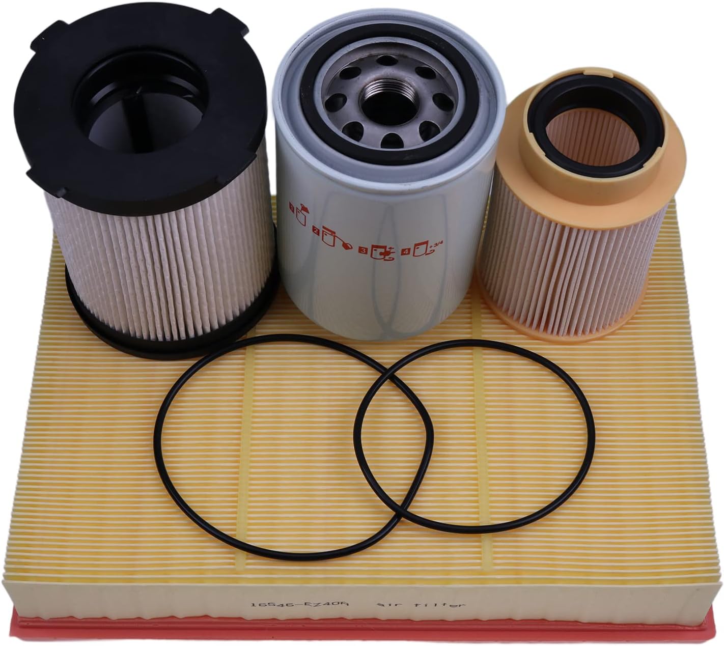 Air, Oil, and Fuel Filter Kit GF419, GF420, PAF9066, LFP3900 Compatible with Nissan Titan XD 5.0 Diesel 2016-2019 Filter Maintenance Service Kit 16403-EZ40A, 16403-EZ41A, LFP3900