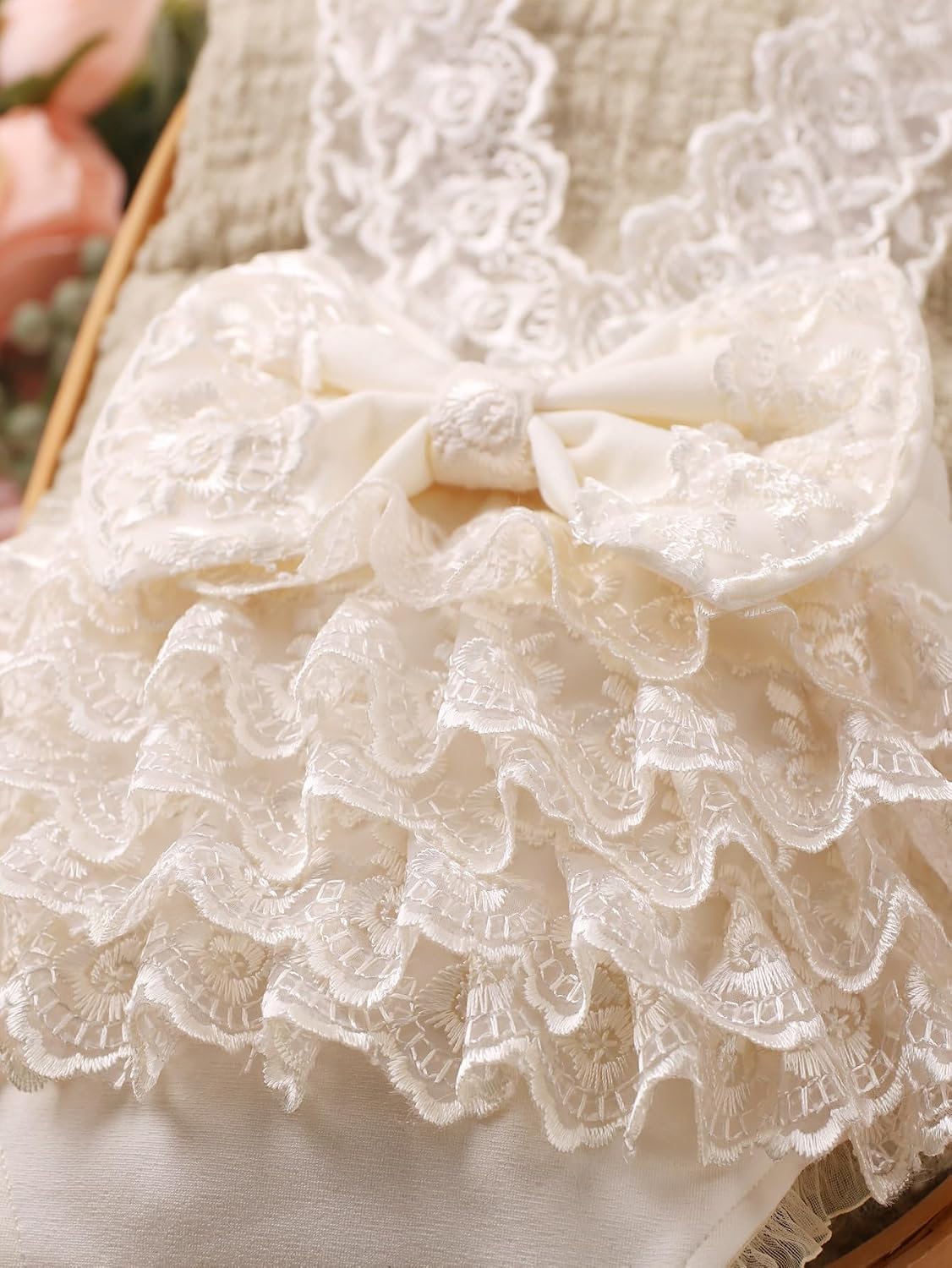 Ylsteed Newborn Photography Outfits Girl Newborn Photography Props Lace Romper Baby Photo Shoot Outfits Girls Photo Props (Strap Style - Beige)