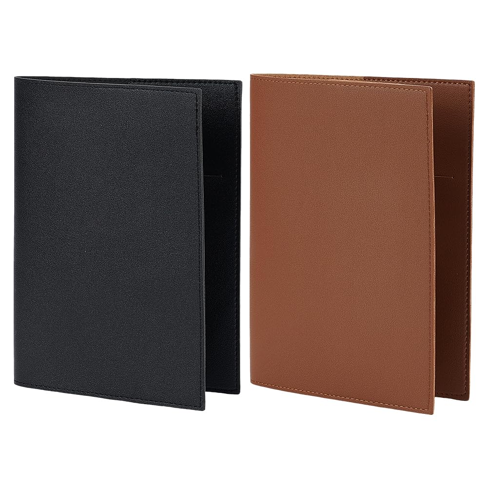 WEBEEDY 2 Colors A5 PU Leather Journal Cover Refillable Notebook Cover Protector, Grey/Black A5 Book Covers for Hardcover Paperbacks Journal Writing Travel Sketchbook Work Planner Gift for Book Lovers