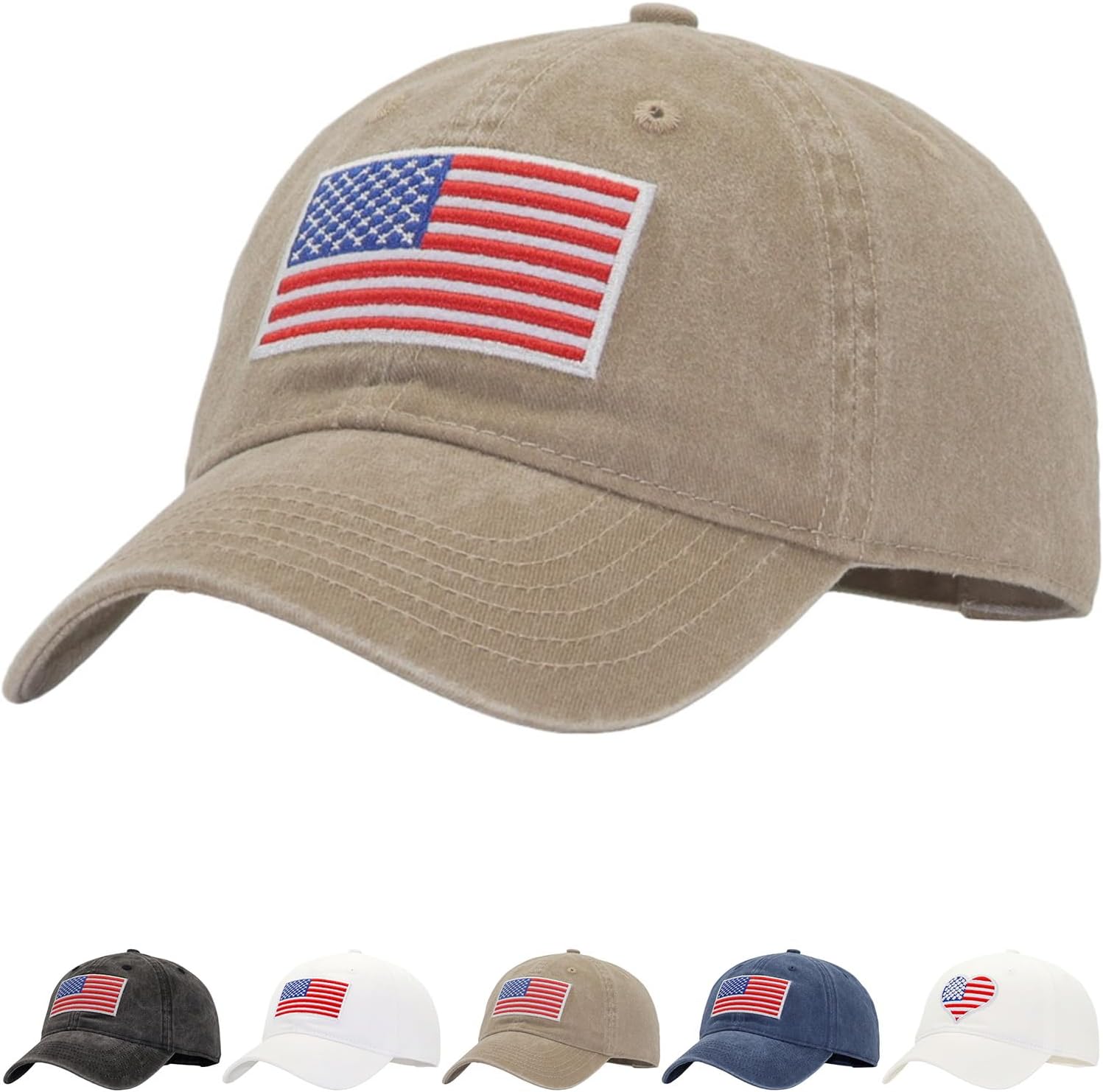 American Flag Dad Hat | Fits OSFM&XXL | USA Army Tactical Operator Military Patriotic Vintage Soft Baseball Cap Men Women