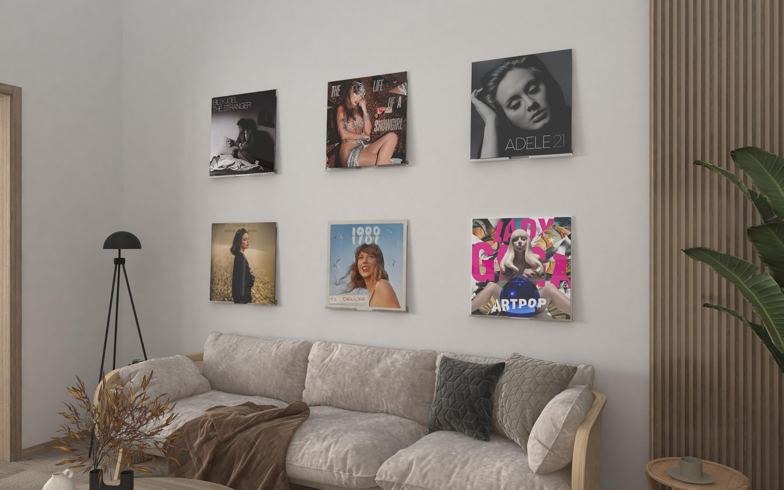 Estante de pared para discos de vinilo, estantes de exhibición de revistas de 12 pulgadas, paquete de 6, soporte de discos acrílicos, estantes de pared flotantes para baño, dormitorio