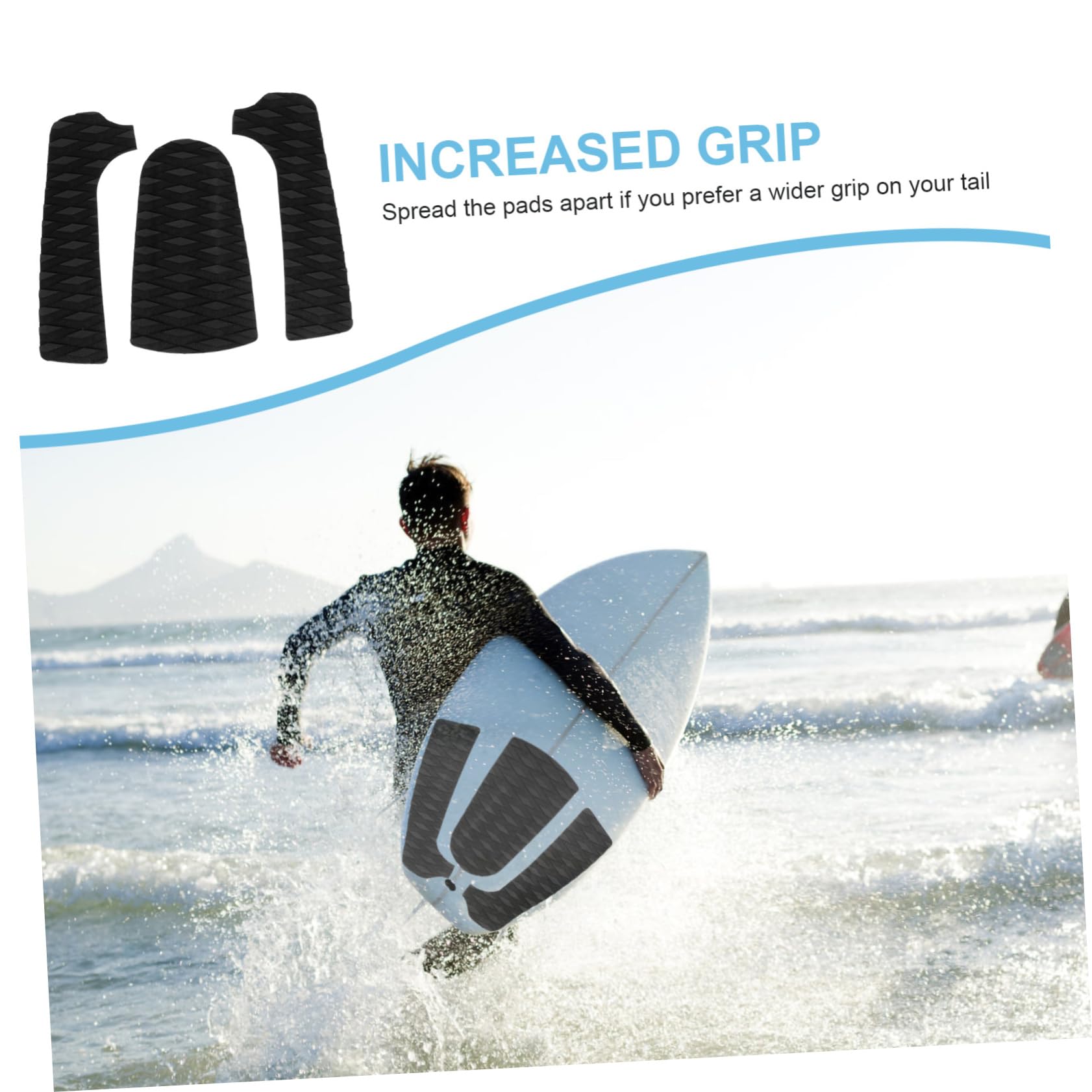BESPORTBLE 6 Stück Schwanz Mit Surf-Stomp Surfbrett Skimboards Pad Skimboard Board-Griffe Longboard Für Zubehör Pads Löcher Eva-Deck Skimboarding Nicht Klebendes Traktionszubehör