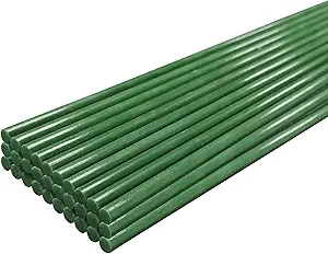 Garden Stakes 48 inch 30 Pack Solid Green Glass Fiber Plant Support Rod Tomato Trellis Stakes