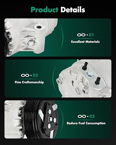 Vista 281 de SCITOO Compresor de CA apto para H-onda Prelude 2.2L 2001 para H-onda Civic para A-cura EL 1.7L 1997 1998 1999 2000 2001