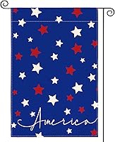 Vista 8 de AVOIN colorlife Bandera de casa azul de Estados Unidos del 4 de julio, 28 x 40 pulgadas, doble cara exterior, Día de la Independencia, estrellas