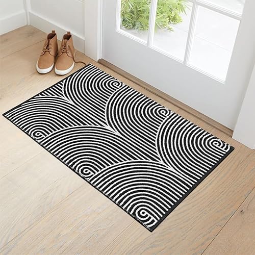 Miniatura 8 de Tiffasea Alfombras de cocina de 2 x 5 pies + 2 x 3 pies, alfombras de pasillo lavables modernas de algodón tejido de algodón para interiores y