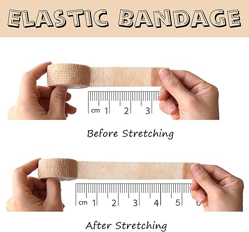 Miniatura 3 de Paquete de 8 vendajes autoadhesivos de 1 pulgada x 5 yardas, cinta adhesiva autoadhesiva para atletismo, muñeca, tobillo, rodillas, mascotas