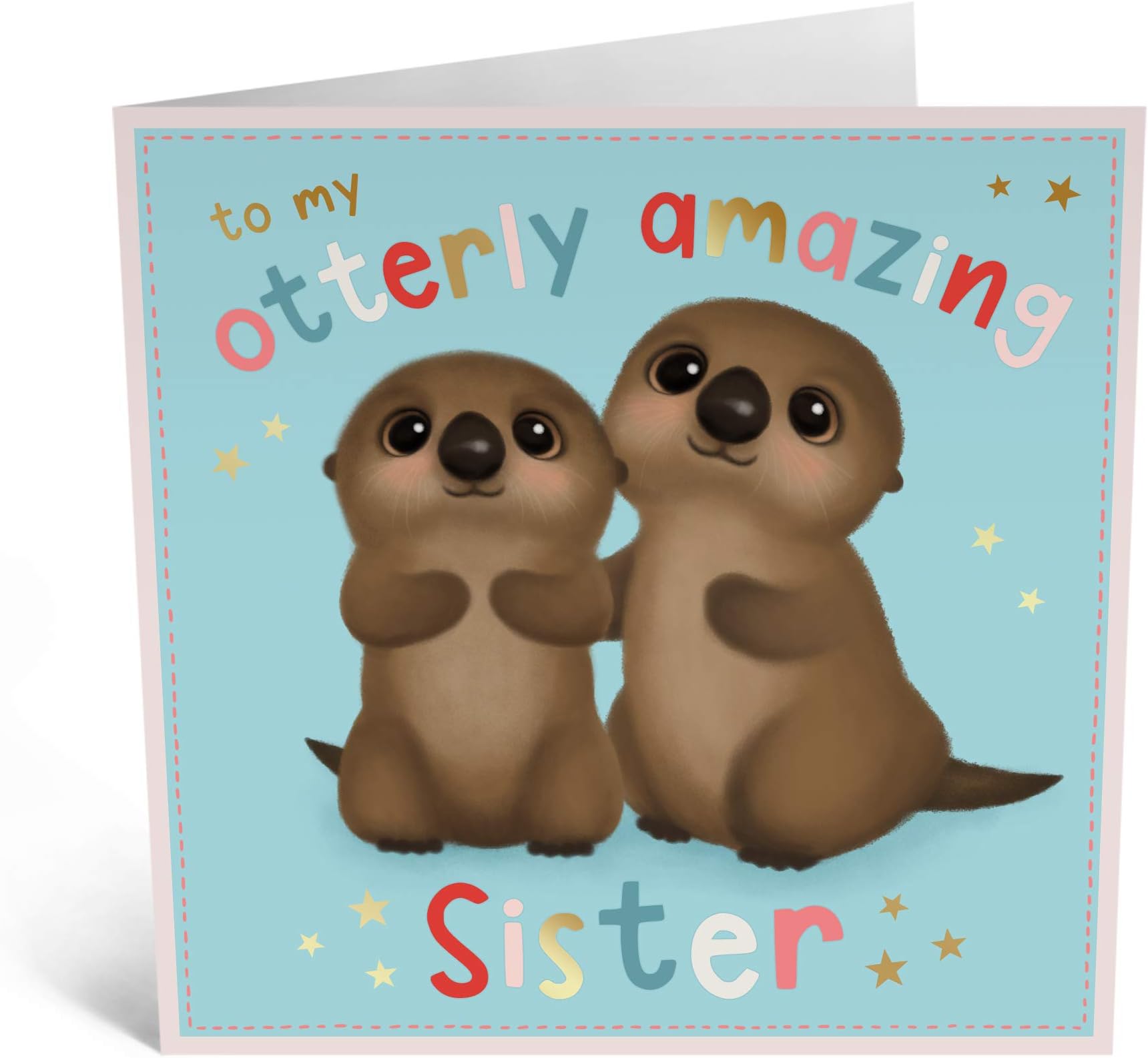 Central 23 - Sister Card - Birthday Card for Sister - 'Otterly Amazing Sister' - Happy Birthday Cards - Comes with Cute Stickers