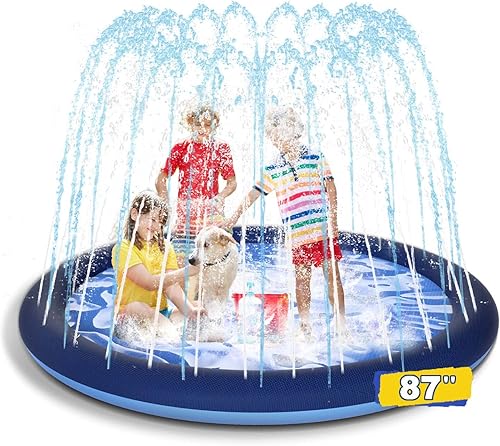 V-HANVER Alfombrilla gruesa antideslizante para niños y perros, rociador de patio, diversión de verano, juguetes acuáticos al aire libre, tapete de