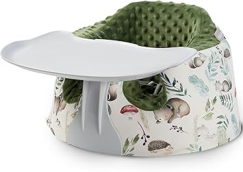 Mamatepe Seat Cover and Tray Set Accessories Compatible with Bumbo Floor Seat for Babies, Breathable Baby Bumbo Seat Cover, Bumbo Activity Tray Attachment, Easy to Install and Install