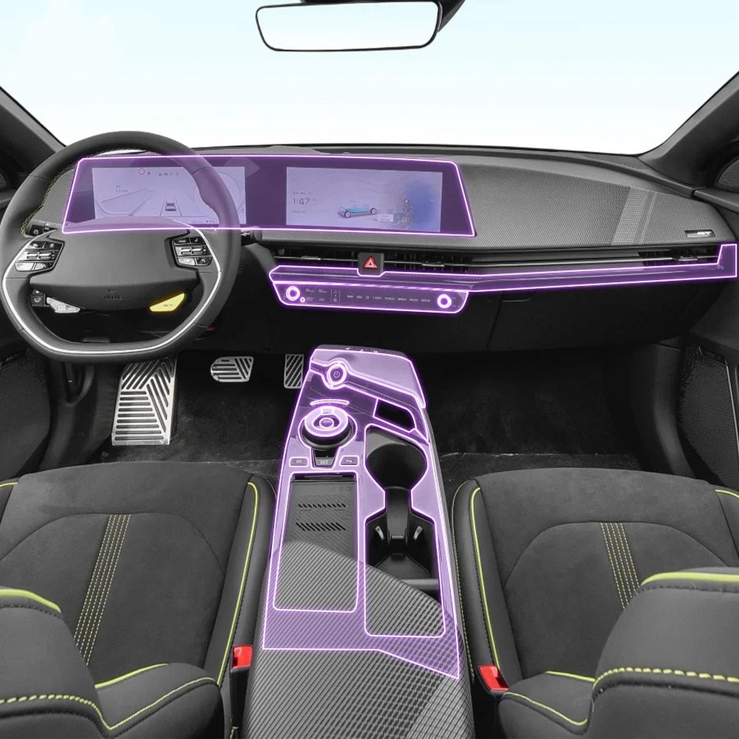 Film PPF pour Kia EV6 protection console centrale contre rayures - 8