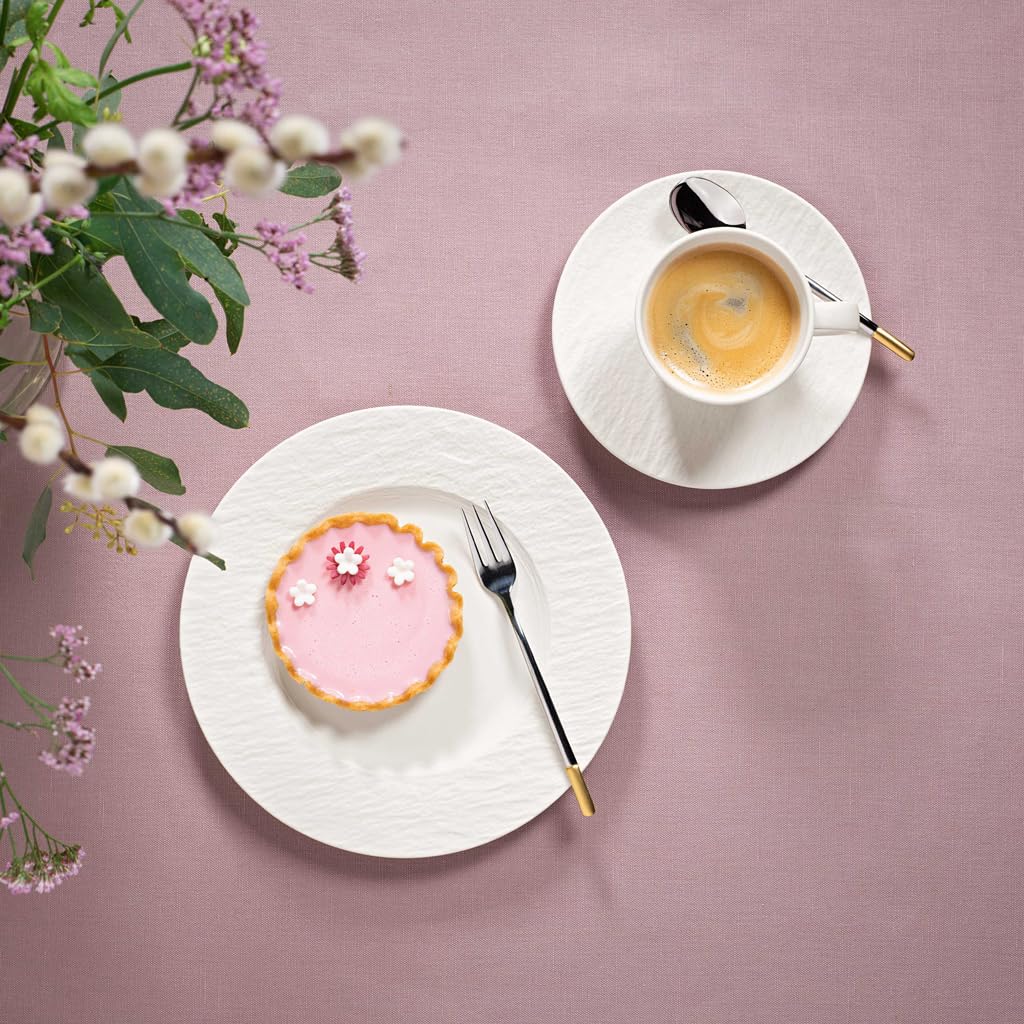 Villeroy & Boch - Manufacture set da colazione, 6 pz., set di stoviglie per 2 persone, porcellana Premium, bianco