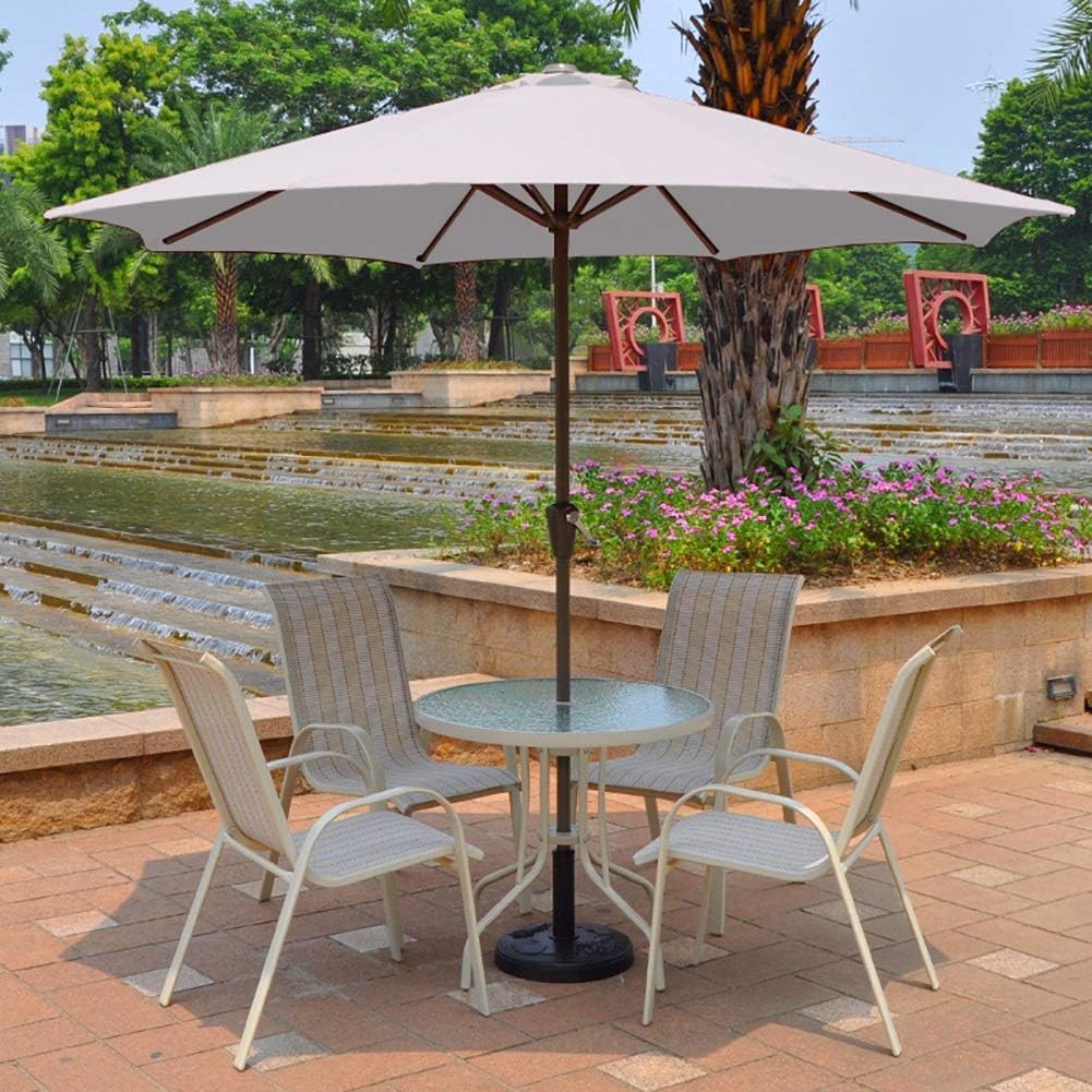 Parasol Umbrella Upgrade Patio Umbrella Outdoor Umbrella with 8 Iron Ribs for Backyard Oasis, 106.3" Sun Umbrella, Easy to Put Together (Color : Beige)