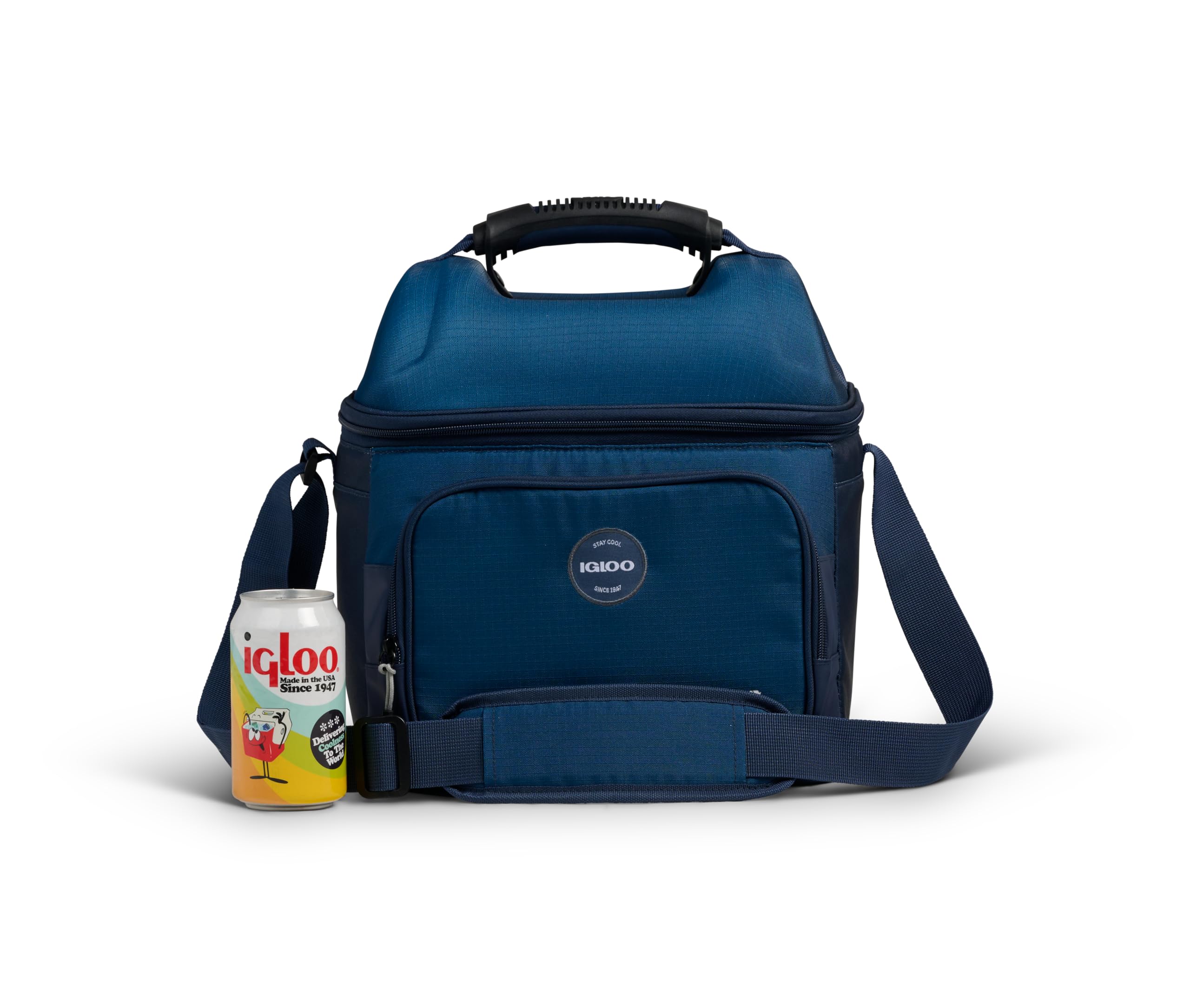 Igloo Latitude Hartop Gripper 22-Can - Glacière Portable - Isolation MaxCold - Doublure Antimicrobienne Étanche - Poche Avant Zippée - Bleu Foncé