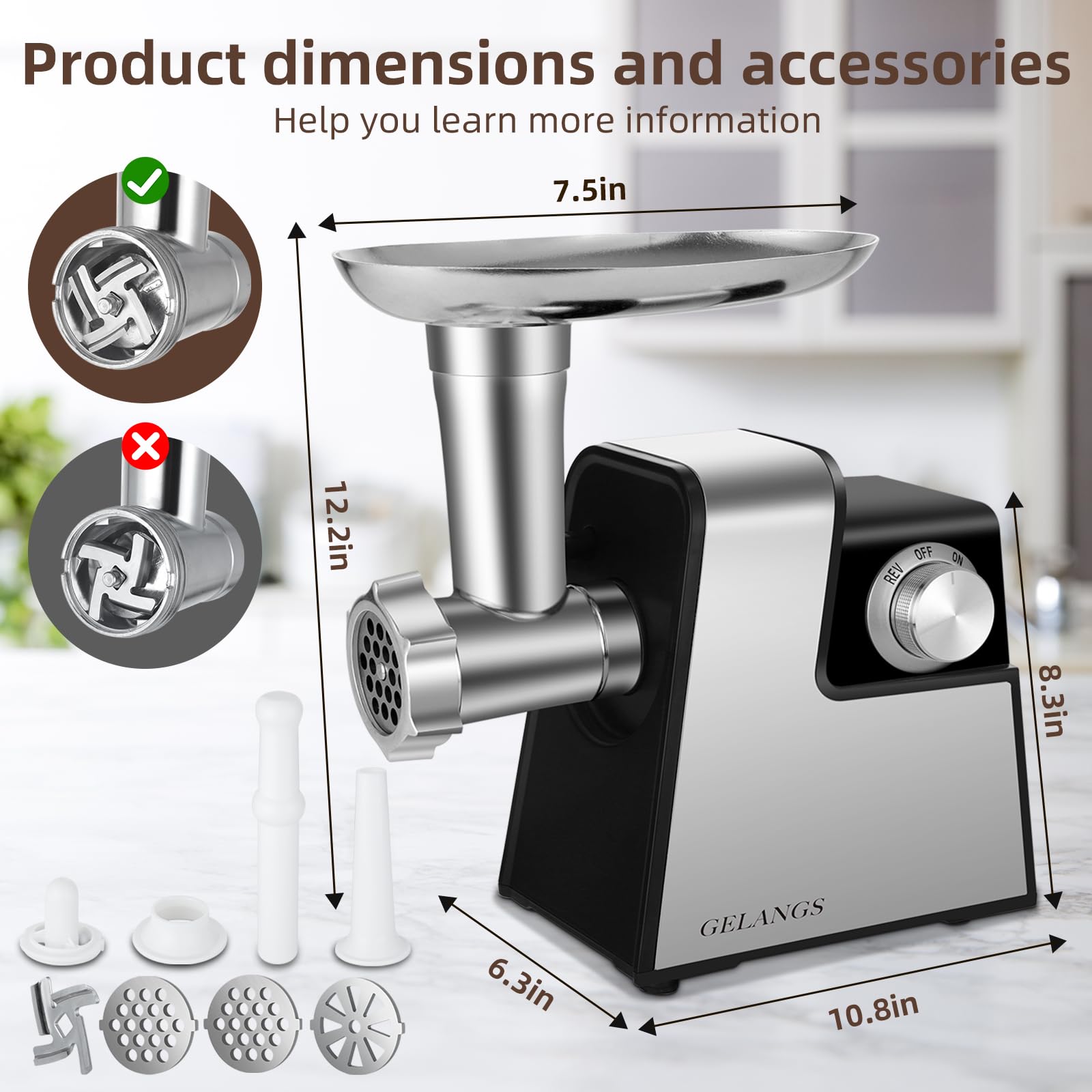 Amazon.com: Electric Meat Grinder，350W(2800W Max) Sausage Stuffer