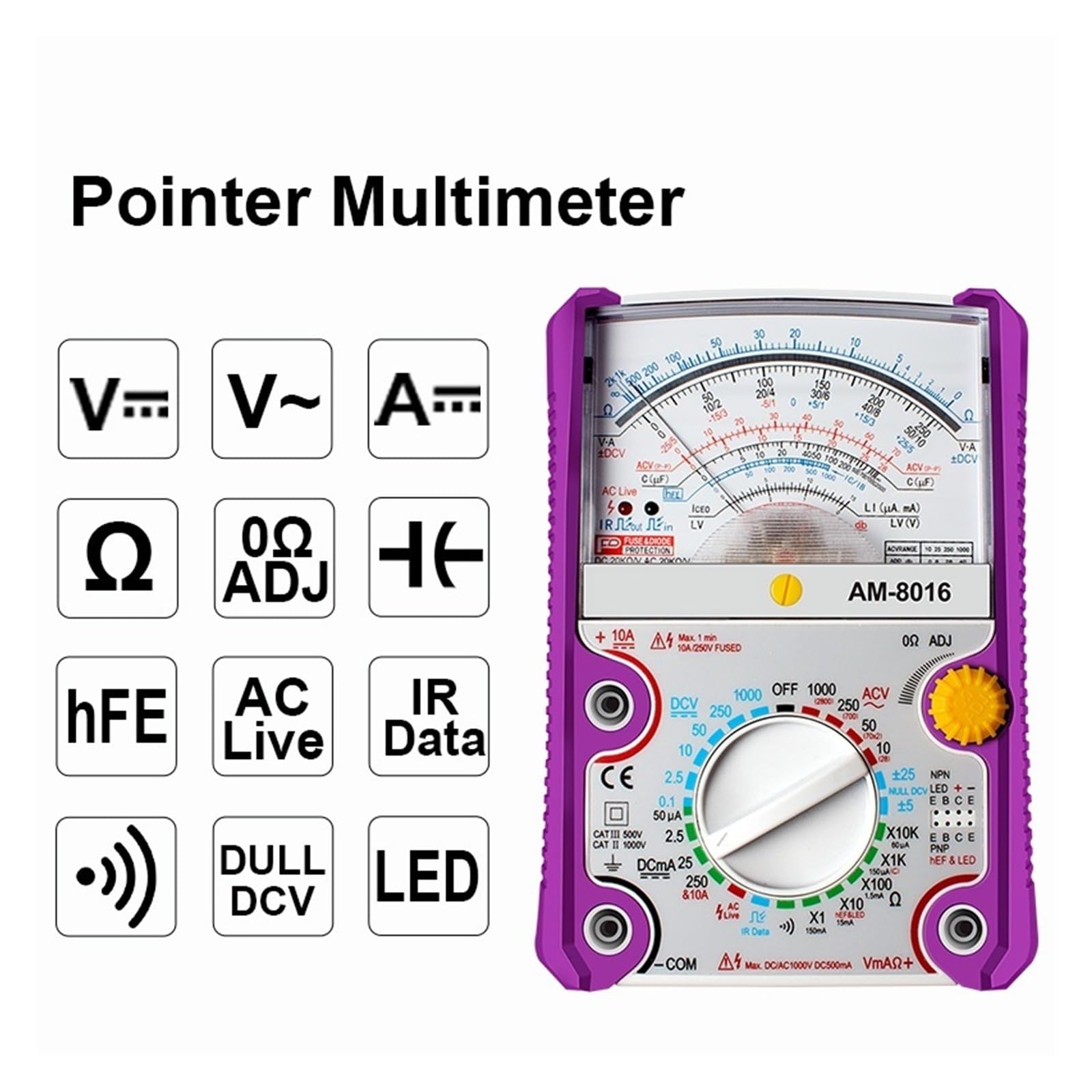 Multimeter 26-Bereich Hochtester | Präziser 26-Bereich-Analogtester, Schaltkreis, klare Skala, sicher for tägliche elektrische Prüfungen