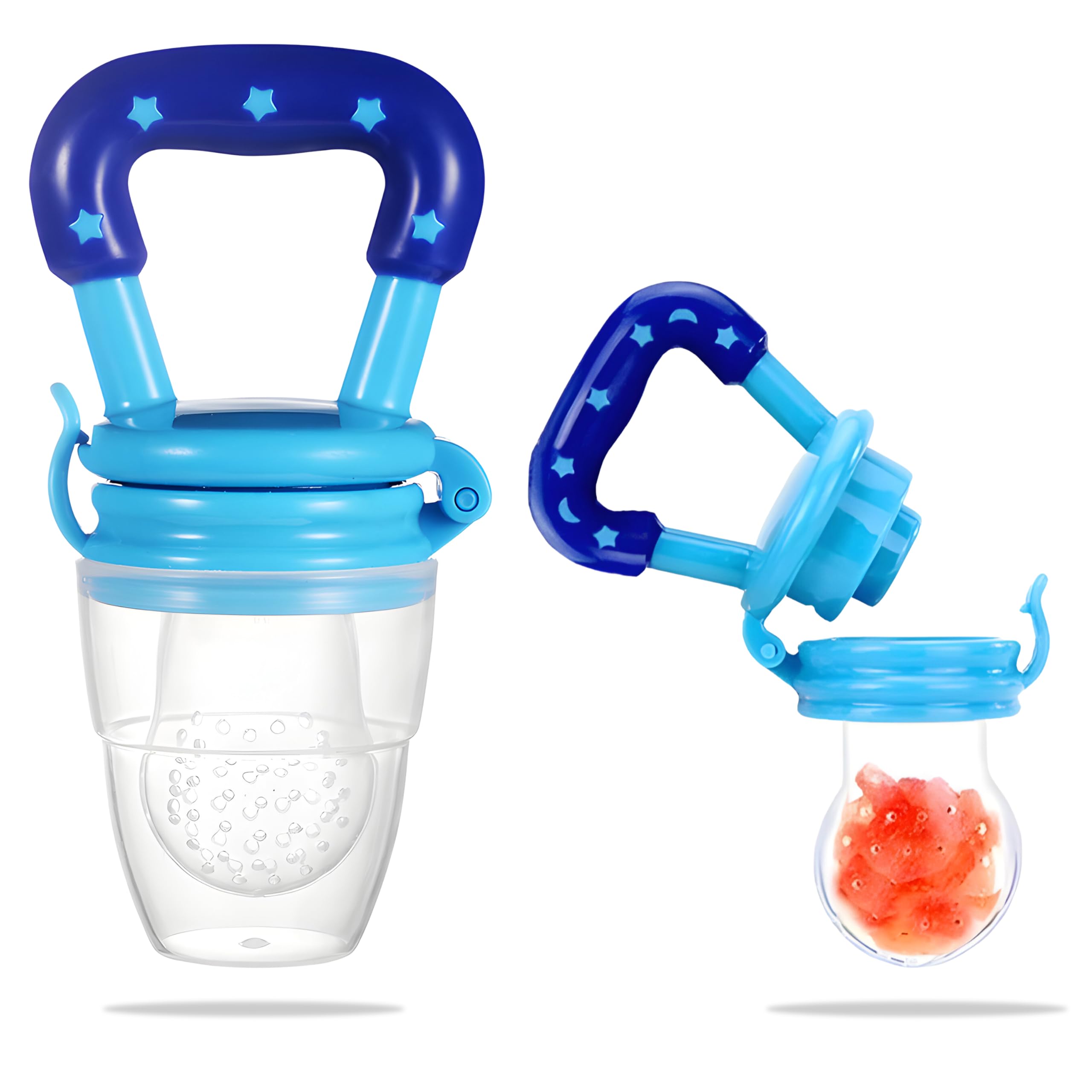 Bembika Baby Nibbler Star Design Blue Color, Baby Nibbler Pacifier, Baby Pacifier Food Nibbler, Baby Feeding Accessories Small Size (3-6 Months Baby)